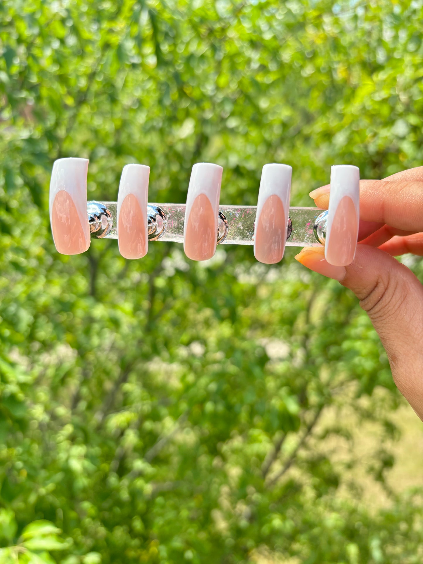 White French Tip Press On Nails